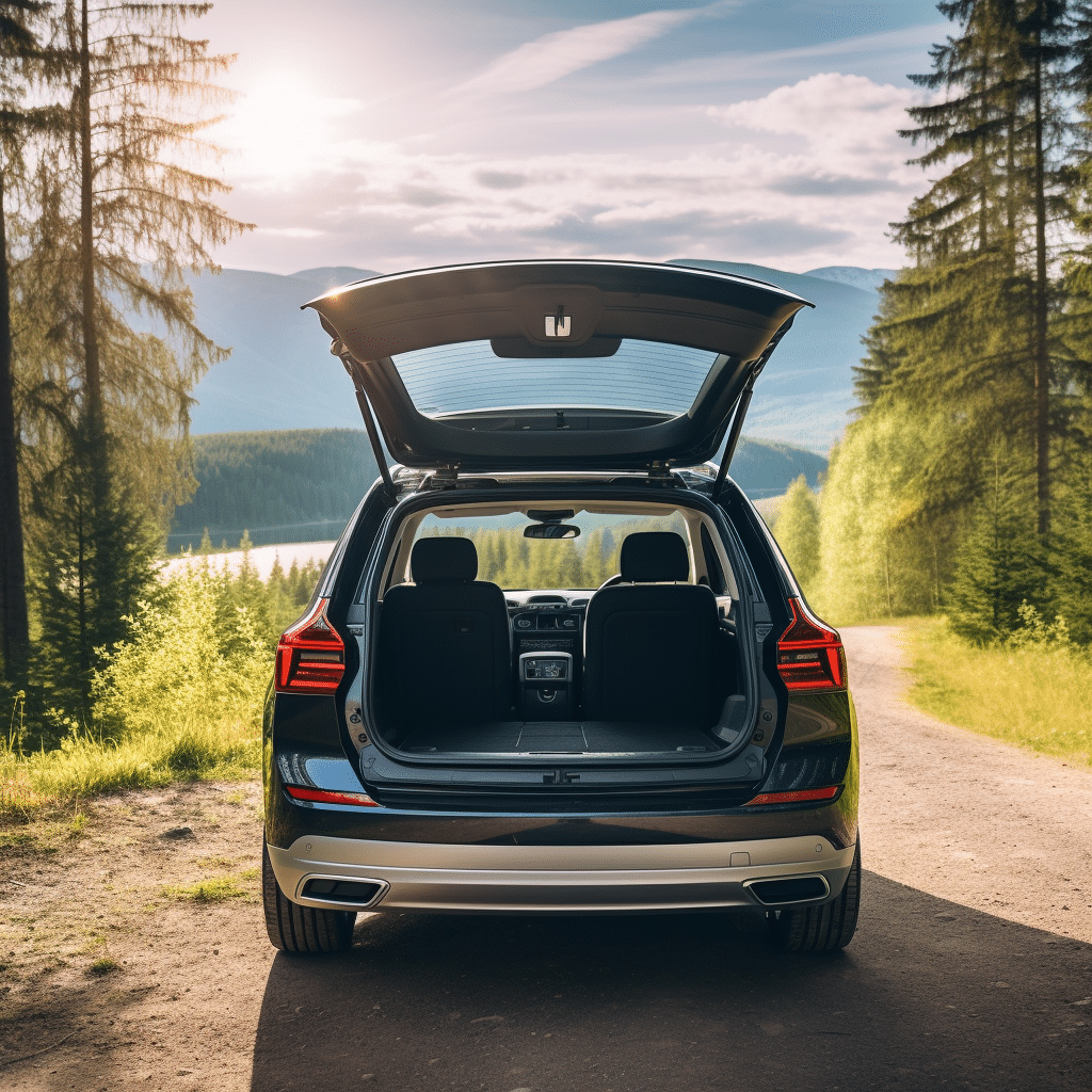 Driving SUV with Open Hatch